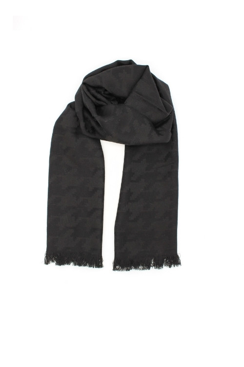 Sciarpa nera elegante con jacquard pied de poule Palmyra Black