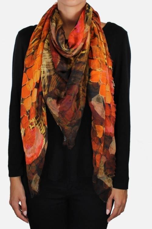 Women’s cashmere and modal print foulard FLAVORS Art 11000