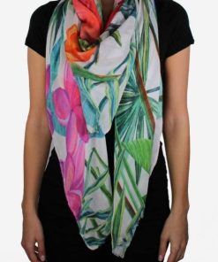 Foulard donna in seta e modal con stampa Flowers Art 12020