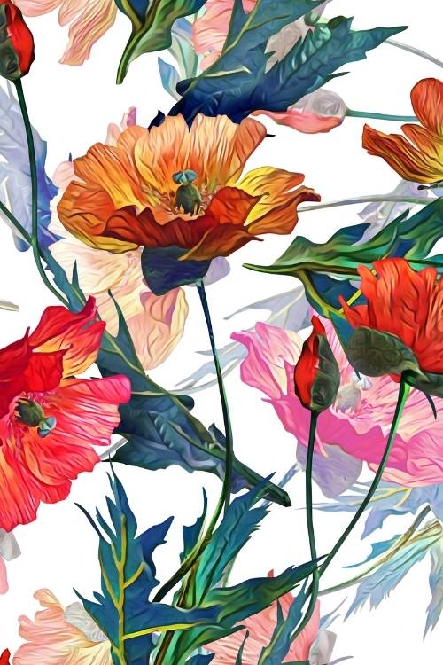 Foulard donna stampato Flowers Art 12000