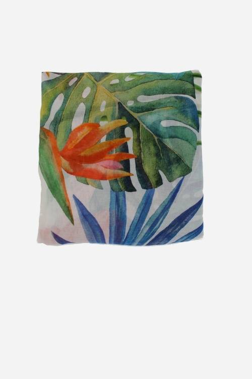 Foulard stampato in seta e modal Flowers Art 12020