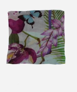 Foulard stampato in seta e modal Flowers Art 12070