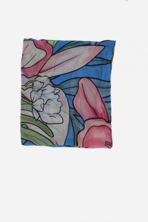 Foulard stampato in seta e modal Flowers Art 12080