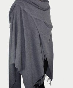 Mantella donna in lana e cashmere Grey
